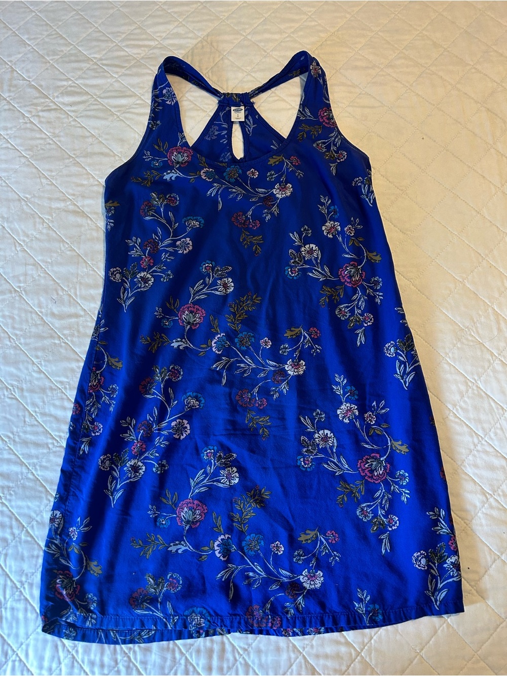 Royal Blue Floral Racerback Dress
